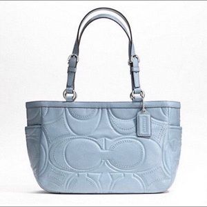 Coach Gallery Stitched tote baby blue